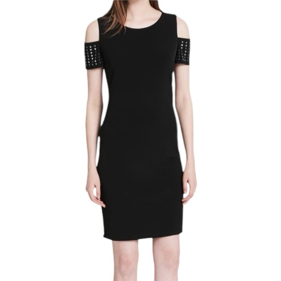 Calvin Klein Women's Cold‎ Shoulder Dress with Studded Sleeves size 14 - Picture 1 of 8